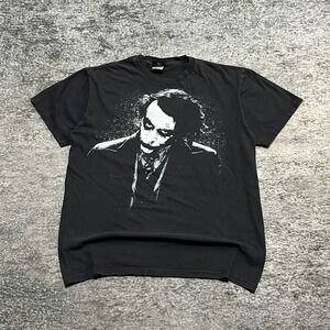 Vintage Batman The Dark Knight Joker T Shirt Mens Large Black Movie Promo Y2K